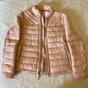 Pink puffer jacket